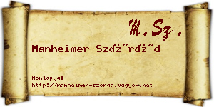 Manheimer Szórád névjegykártya